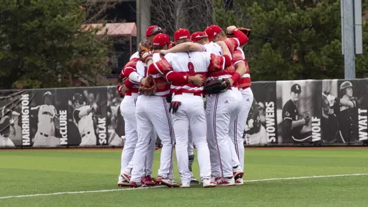 The Cardinals huddle before the game against Chicago State.