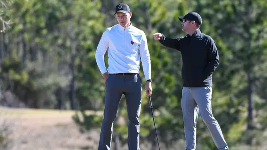MGOLF: Matthias Schmid receives instruction from Ryan Blagg