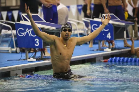 Louisville wins 400 Medley Relay during the 2021 ACC Men’s Swimming Championship in Greensboro, N.C. Friday, Feb. 26, 2021 (Photo by Jaylynn Nash, the ACC)