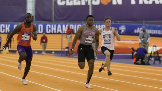 Sterling Warner-Savage runs the 60m at ACC Indoor Championships