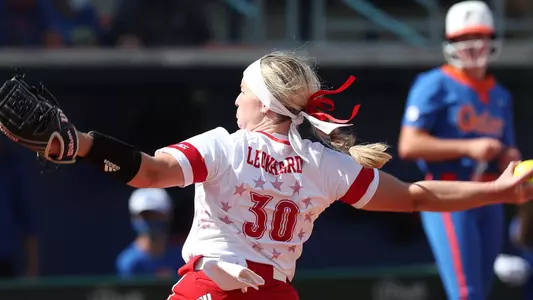 during the Gators' game against the Louisville Cardinals on Saturday, February 27, 2021 at Katie Seashole Pressly Softball Stadium in Gainesville, FL / UAA Communications photo by Sydney Calle
