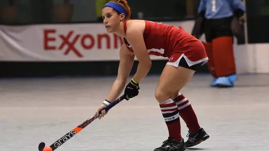 Hannah Prince playing for USA Field Hockey Indoor Team