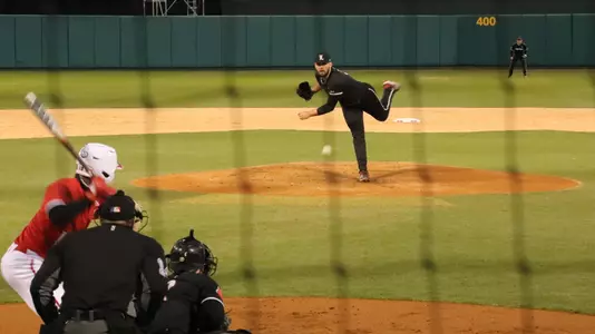 Michael Kirian pitching at NC State.