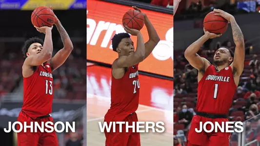 David Johnson, Jae":Lyn Withers and Carlik Jones each earned ACC honors for the 2020-21 season