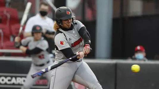 Makayla Hurst hits a home run against Bellarmine