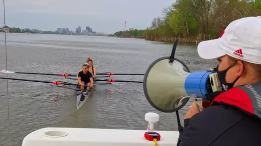 Cardinals practice V4+ on the Ohio River