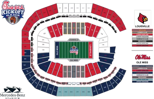 Chick-Fil-A Kickoff Game Seating Map