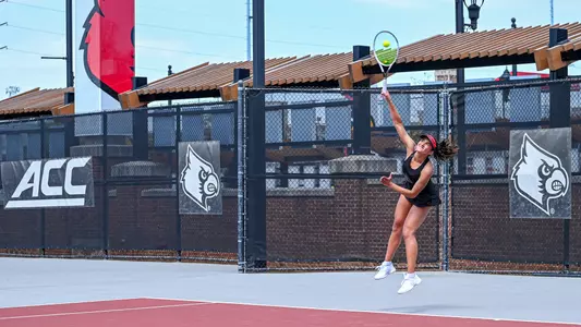 Rhea Verma serves against Georgia Tech