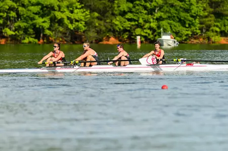Varsity 4 boat nears the finish