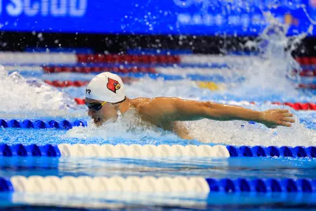 Nick Albiero swims the butterfly at the Olympic Trials