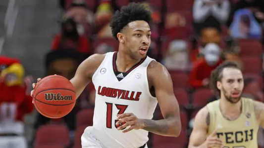 David Johnson drives against Georgia Tech in the KFC Yum! Center.