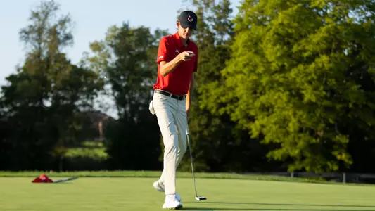 Pierce Grieve holes out a long putt