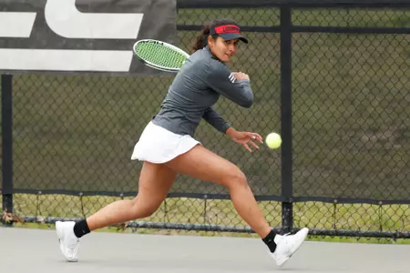 Rhea Verma during singles action.