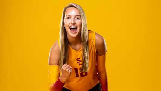 Elle Glock celebrates with fist pump