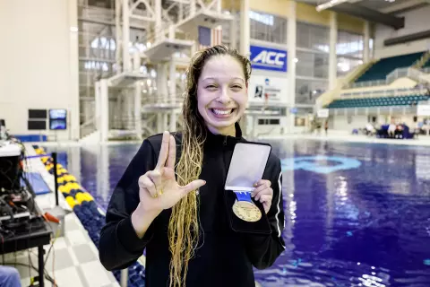 Scenes from Saturday’s ACC Swim & Dive Championships at the McAuley Aquatic Center on the Georgia Tech campus in Atlanta, GA.  (Photo: Mooreshots LLC)
