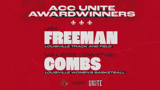 A graphic recognizing Jim Freeman and Valerie Combs as recipients of the 2022 ACC UNITE Award.