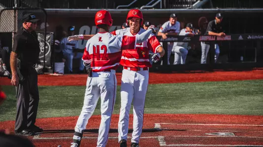 Patrick Forbes after hitting a home run in the Pizza Bowl.