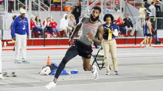 Trey Allen wins the high jump at the Commonwealth College Opener