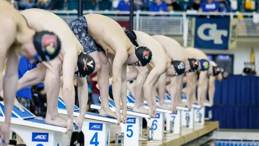 Nick Albiero at the start of the 200 fly