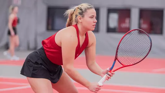 Andrea Di Palma gets ready to return a serve vs. Austin Peay