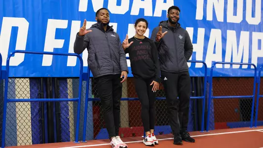 Sterling Warner-Savage, Gabriela Leon, and Trey Allen at NCAA Indoor Championships