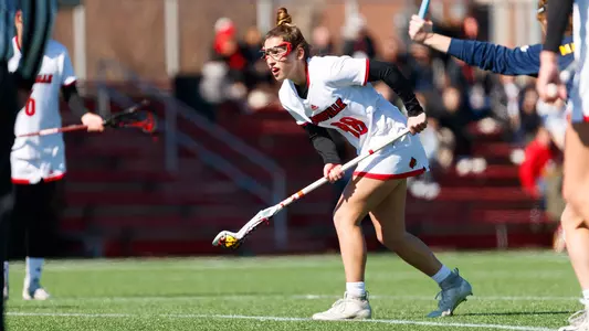 Nicole Perroni gets set to for a free-position against Marquette