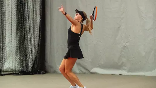 Chelsea Sawyer prepares to serve vs. Xavier