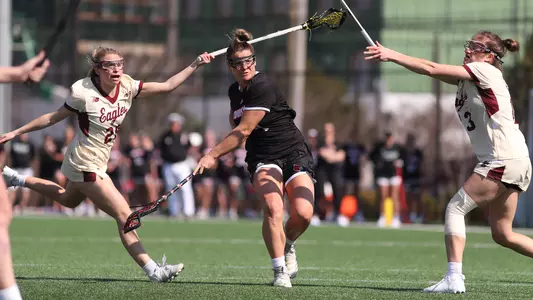 Hannah Morris gets a shot off in traffic vs. Boston College