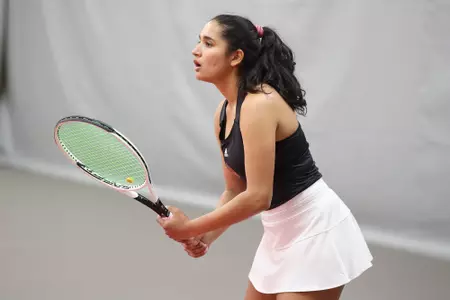 Rhea Verma awaits a serve