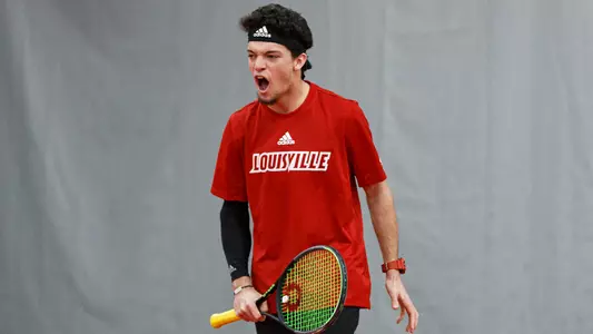 Matthew Fung celebrates after a match point