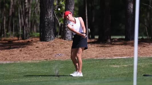 Kendall Griffin chips at the ACC Championship