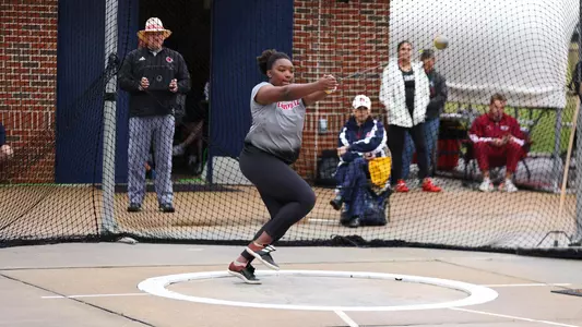 Katherine Coffey attempts the hammer throw at Tiger Classic