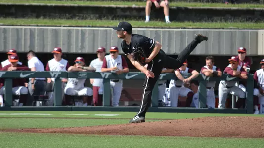 Jared Poland pitching at Virginia Tech.