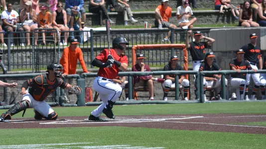 Dalton Rushing hitting at Virginia Tech.