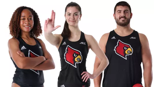 Track and field multi-sport athletes - Morgan Bentley, Emily Scott, and Bryan Hudson