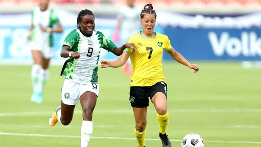 Chinyelu Asher playing for Jamaica.