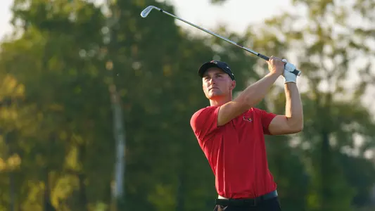 Jiri Zuska watches his drive