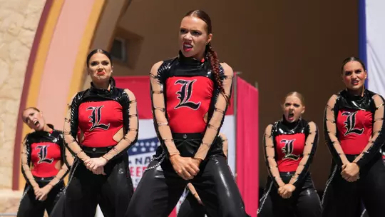 Juliana Santos Bastien performs with the Ladybirds at the 2022 NDA Collegiate National Championship.