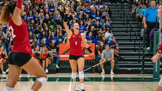Claire Chaussee celebrates win at Miami