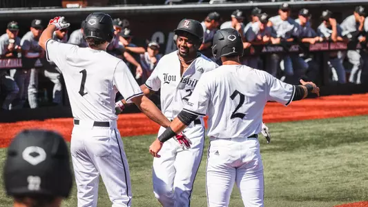 Tyeler Hawkins after hitting a home run against Purdue.