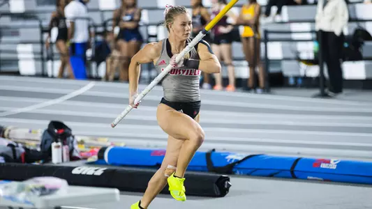 Aliyah Welter competes in the pole vault at the Commonwealth College Opener