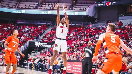 Mike James shoots a 3-pointer against Syracuse on Jan. 3, 2023.