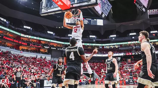 JJ Traynor dunks against Wake Forest on Jan. 7, 2023.
