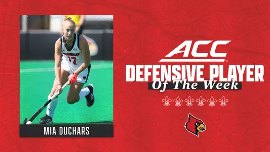 Mia Duchars's Second ACC Defensive Player of the Week Graphic