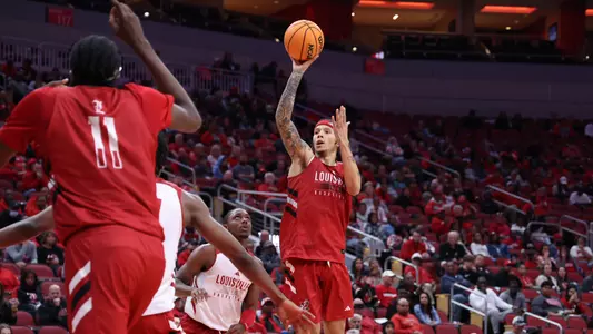 Tre White shoots during the 2023 Red and White Scrimmage.