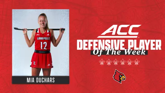 Mia Duchars ACC Defensive Player of the Week graphic