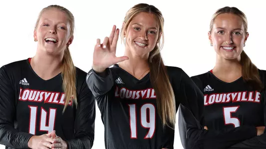 Head shots of Elle Glock, Anna DeBeer and Elena Scott