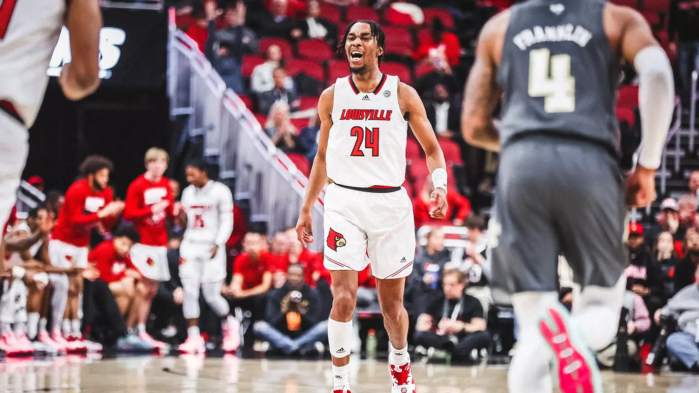 Jae'Lyn Withers celebrates after a 3-pointer against Georgia Tech on Feb. 1, 2023.