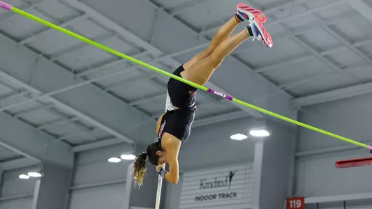 Natalie Lark competes in the pole vault at the Cardinal Classic