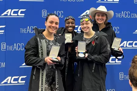 800 Free Relay Podium shot for the women